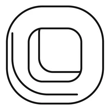 Abstract geometric rounded square minimalist line art logo Stock Illustration