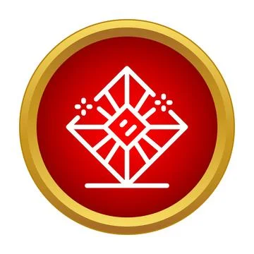 Abstract geometric ruby gem icon on red background Illustrazione stock