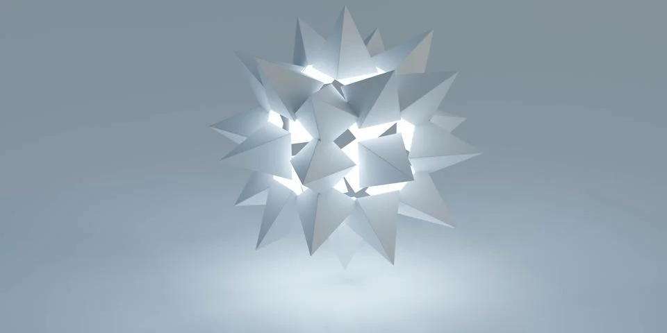 Abstract geometric sculpture with illumination Illustrazione stock