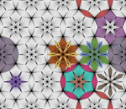 Abstract geometric seamless background on vector graphic art. Stock Illustration