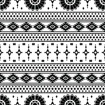 Abstract geometric seamless ethnic pattern with tribal Aztec motives. Illustrazione stock