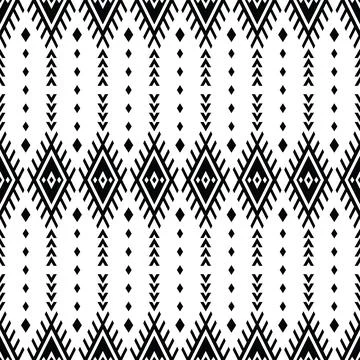 Abstract geometric seamless ethnic pattern with oriental tribal motive. Stock Illustration