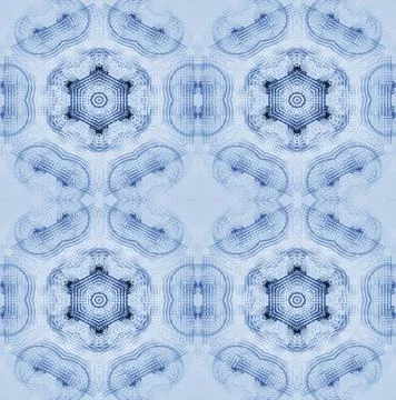 Abstract geometric seamless hexagon pattern blue shades Stock Illustration