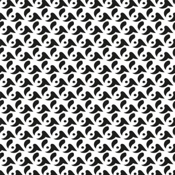 Abstract geometric seamless monochrome pattern. Reapeat drops. Stock Illustration
