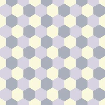 Abstract geometric seamless mosaic pattern with white and gray hexagons. Vect Illustrazione stock