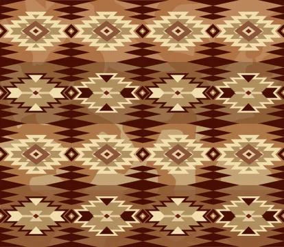 Abstract geometric seamless pattern with aztec ornament. Ethnic Illustrazione stock
