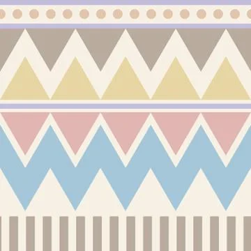 Abstract geometric seamless pattern. Aztec style with triangle and line triba Stock Illustration