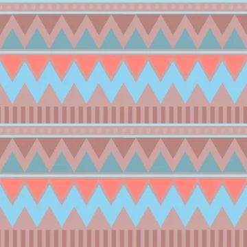 Abstract geometric seamless pattern. Aztec style with triangle and line triba Stock Illustration