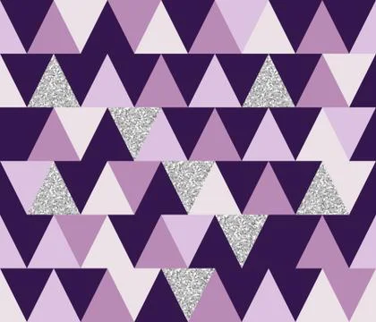 Abstract Geometric Seamless Pattern Background with Glitter Elements. Textile or Illustrazione stock