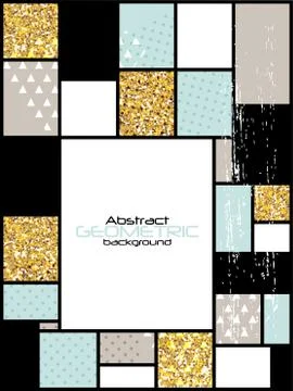 Abstract Geometric Seamless Pattern Background with Glitter Elements. Textile or Stock Illustration