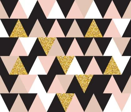 Abstract Geometric Seamless Pattern Background with Glitter Elements. Textile Stock Illustration