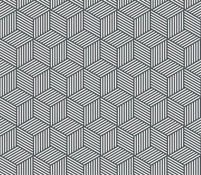 Abstract geometric seamless pattern background. Vector polygon line grid text Stock Illustration