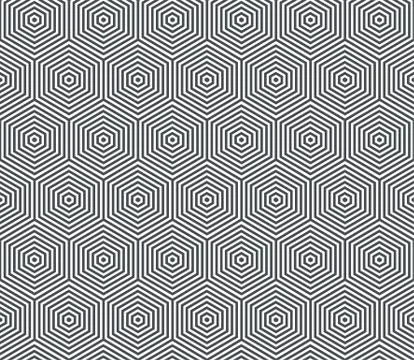 Abstract geometric seamless pattern background. Vector hexagon line grid, hon Illustrazione stock