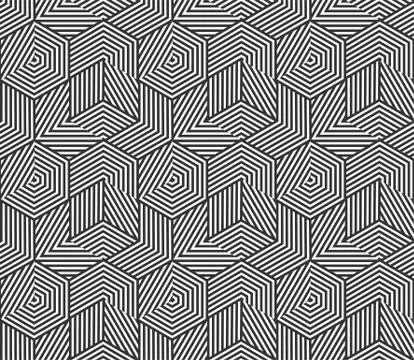 Abstract geometric seamless pattern background. Vector irregular polygon line 스톡 일러스트