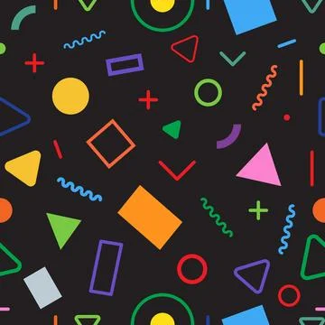 Abstract Geometric Seamless Pattern Background, Modern Shapes Decorative Ve.. Stock Illustration