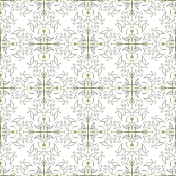 Abstract geometric seamless pattern with birds. Illustrazione stock