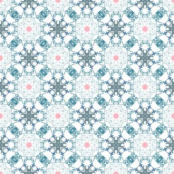 Abstract geometric seamless pattern with birds. Illustrazione stock