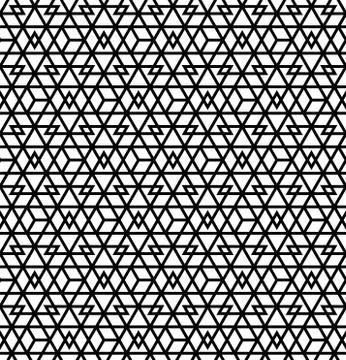 Abstract Geometric Seamless pattern .Black lines on white background Stock Illustration