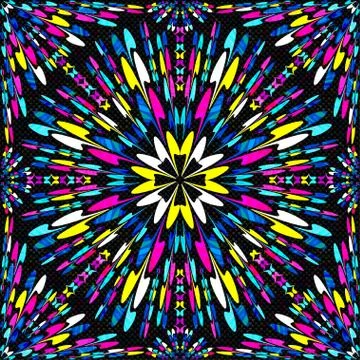 Abstract geometric seamless pattern on a black background vector illustration Stock-Illustration