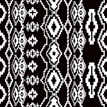 Abstract geometric seamless pattern. Black and white. Monochrome background Stock-Illustration