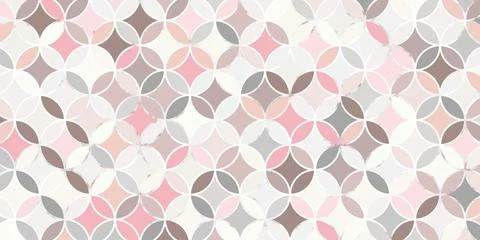 Abstract geometric seamless pattern circle overlapping pastel color with marb Stock Illustration