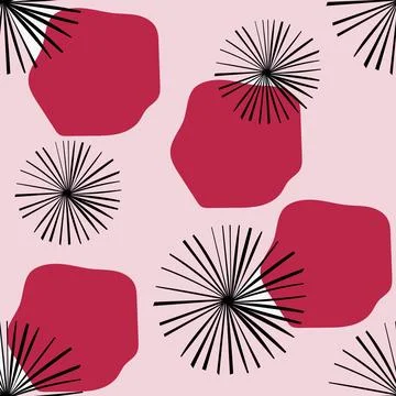 Abstract geometric seamless pattern with circles. Trendy hand drawn texture.. Illustrazione stock