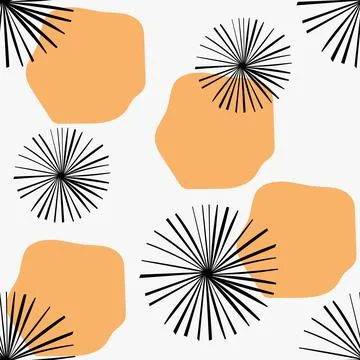 Abstract geometric seamless pattern with circles. Trendy hand drawn texture.. 스톡 일러스트