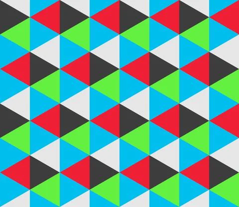 Abstract geometric seamless pattern. Colorful ornamental design with triangles Stock Illustration