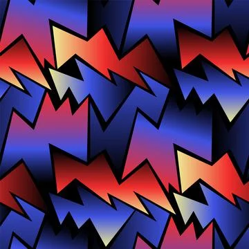 Abstract geometric seamless pattern with colorful curved geometric shapes Stock Illustration