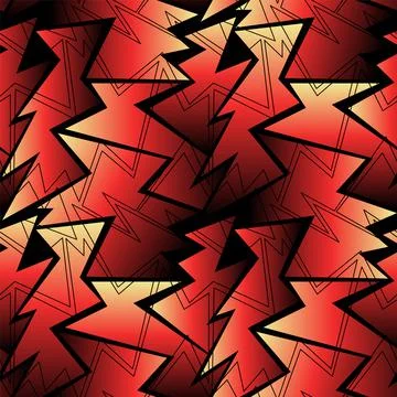 Abstract geometric seamless pattern with colorful curved geometric shapes Stock Illustration