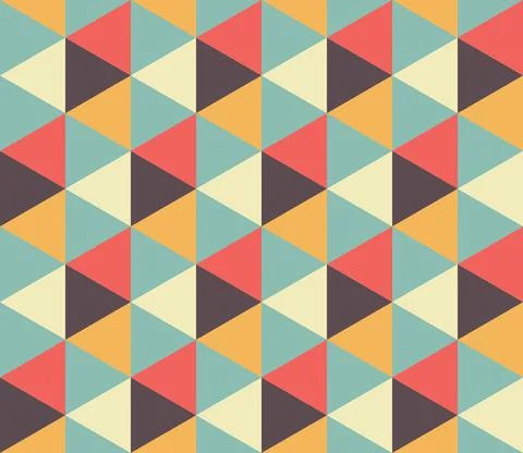 Abstract geometric seamless pattern. Colorful ornamental design with triangles.  Stock Illustration