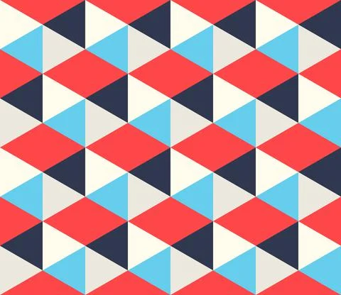 Abstract geometric seamless pattern. Colorful ornamental design with triangles Illustrazione stock