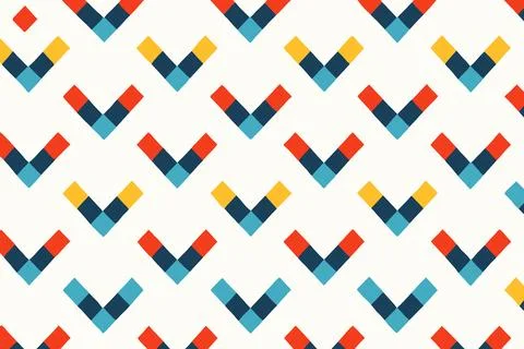 Abstract Geometric Seamless Pattern with Colorful V Shapes Ilustração Stock