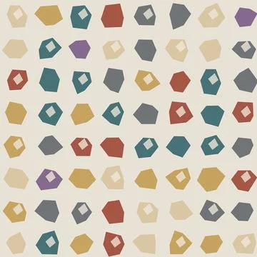 Abstract geometric seamless pattern with colorful irregular shapes on a lig.. Stock Illustration
