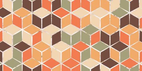 Abstract geometric seamless pattern with cube square shape Stock Illustration