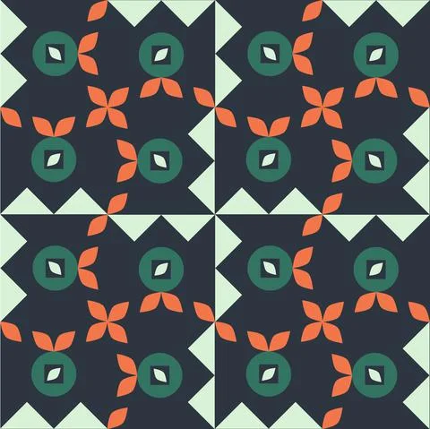 Abstract geometric seamless pattern dark background mosaic Stock Illustration