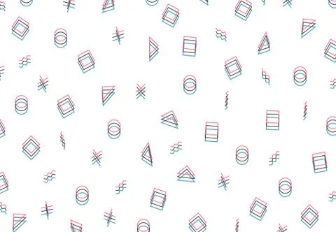Abstract geometric seamless pattern design of diplopia design artwork Stock Illustration