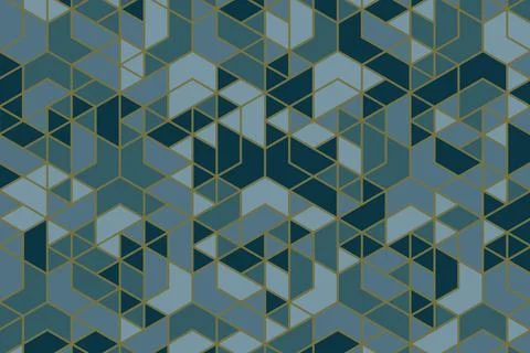 Abstract geometric seamless pattern design modern green background Stock Illustration