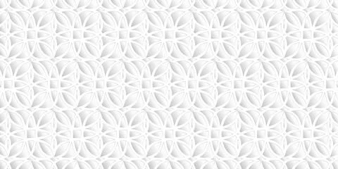 Abstract geometric seamless pattern design modern elegant of floral white and Stock Illustration