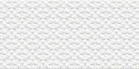 Abstract geometric seamless pattern design modern luxury of floral white and  Stock Illustration