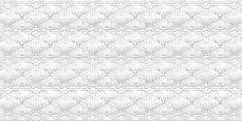 Abstract geometric seamless pattern design modern luxury of floral white and  Stock Illustration
