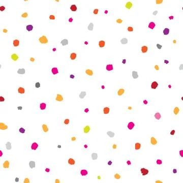 Abstract geometric seamless pattern with dots. Ornamental white Stock Illustration