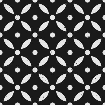 Abstract geometric seamless pattern with dots and petal shapes Stock Illustration