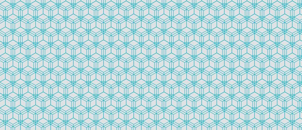 Abstract geometric seamless pattern.  Elegant teal lines create an intricate  Illustrazione stock