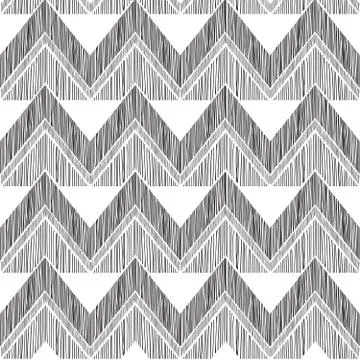 Abstract geometric seamless pattern. Fabric doodle zig zag line 스톡 일러스트