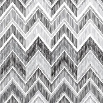 Abstract geometric seamless pattern. Fabric doodle zig zag line Stock Illustration
