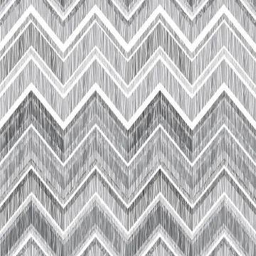 Abstract geometric seamless pattern. Fabric doodle zig zag line Stock Illustration
