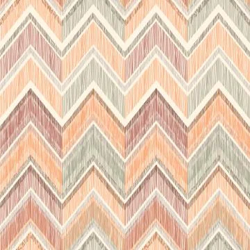 Abstract geometric seamless pattern. Fabric doodle zig zag line Stock Illustration