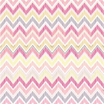 Abstract geometric seamless pattern. Fabric doodle zig zag line Stock Illustration