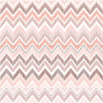 Abstract geometric seamless pattern. Fabric doodle zig zag line Stock Illustration